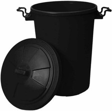 50L 85L 110L Plastic Black Bin