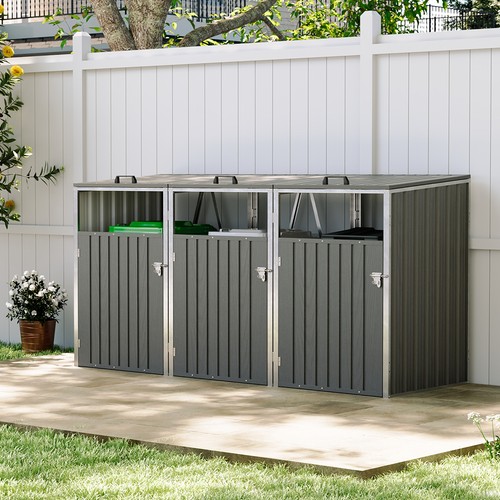 Triple wheelie bin storage - triple,